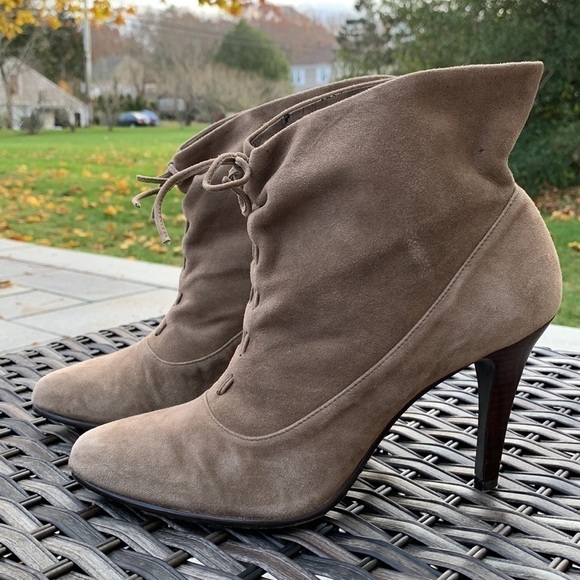 CALVIN KLEIN Sadee Suede Booties - Taupe - Picture 1 of 16